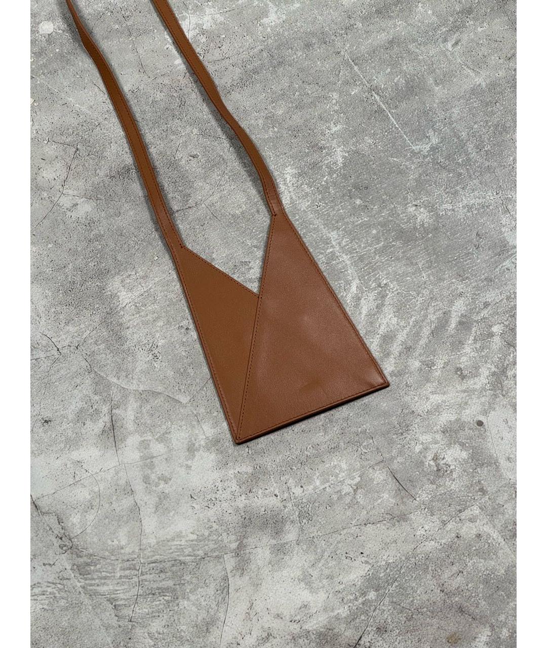 MM6 MAISON MARGIELA Коричневая кожаная сумка через плечо, фото 4