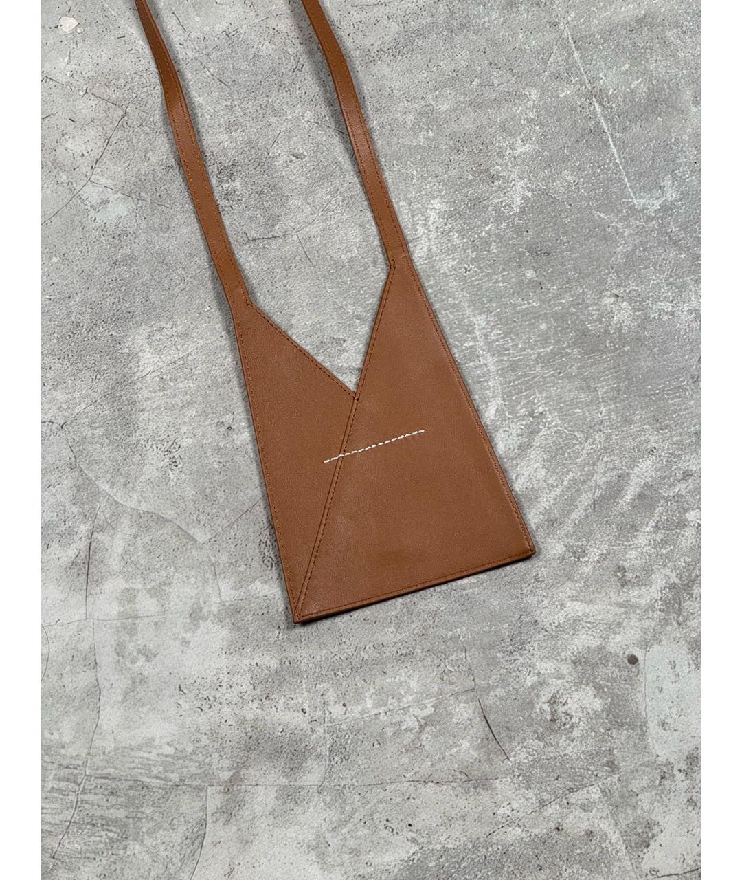 MM6 MAISON MARGIELA Коричневая кожаная сумка через плечо, фото 2