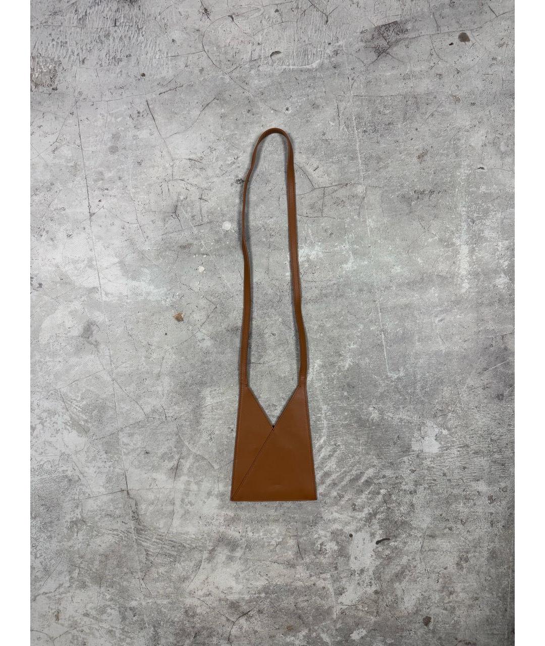 MM6 MAISON MARGIELA Коричневая кожаная сумка через плечо, фото 3