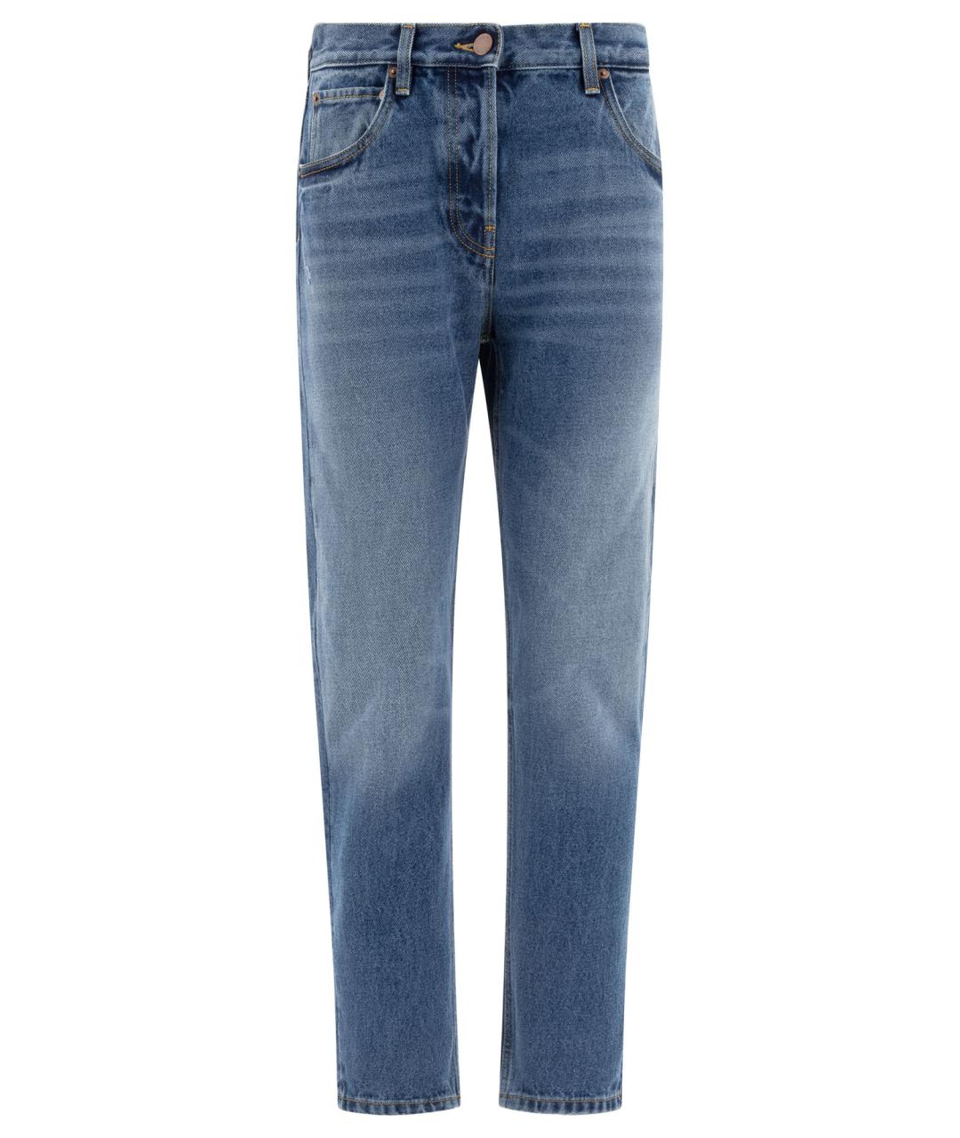 PRADA Синие хлопковые прямые джинсы, фото 1