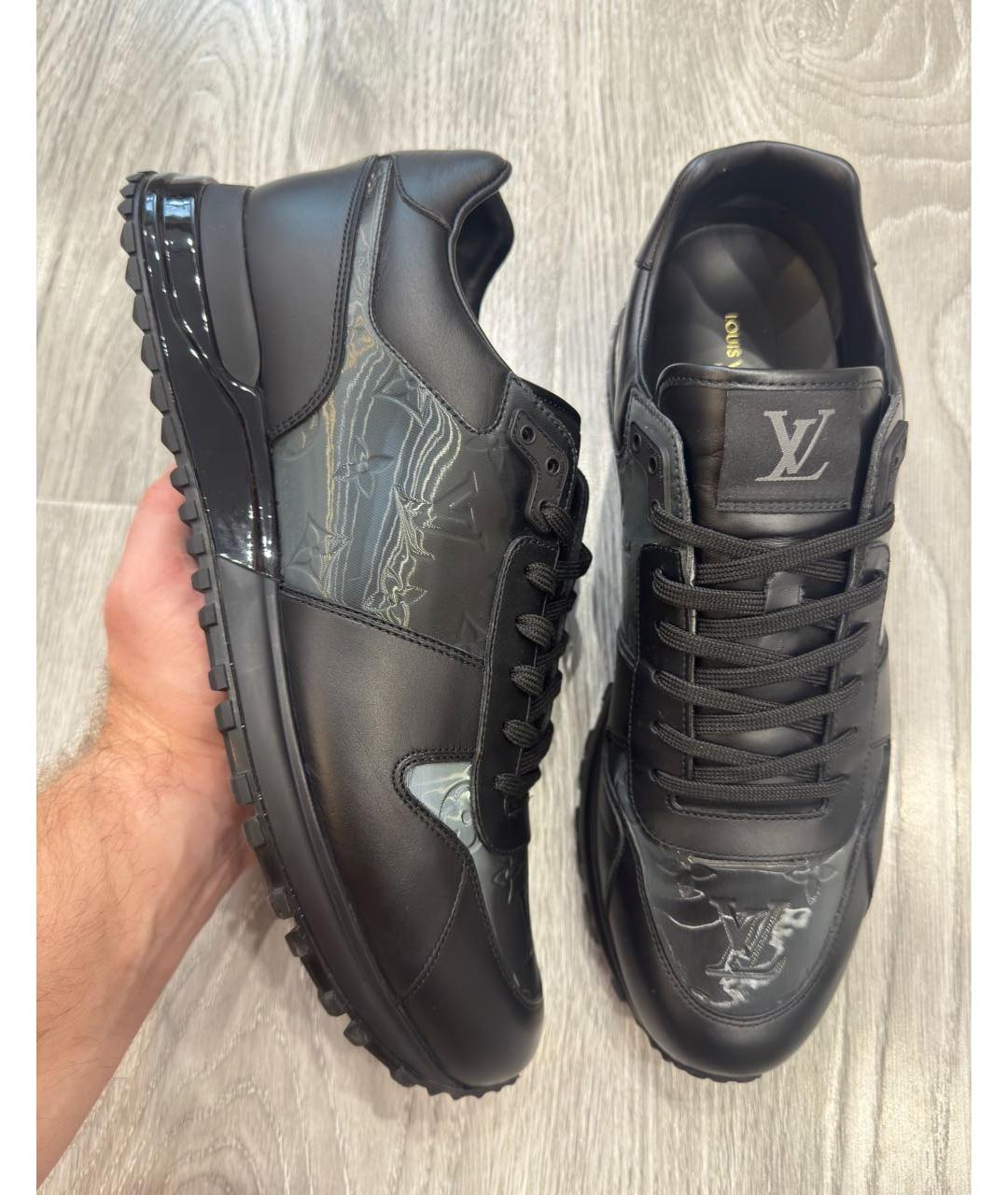 LOUIS VUITTON Черные кожаные низкие кроссовки / кеды, фото 2