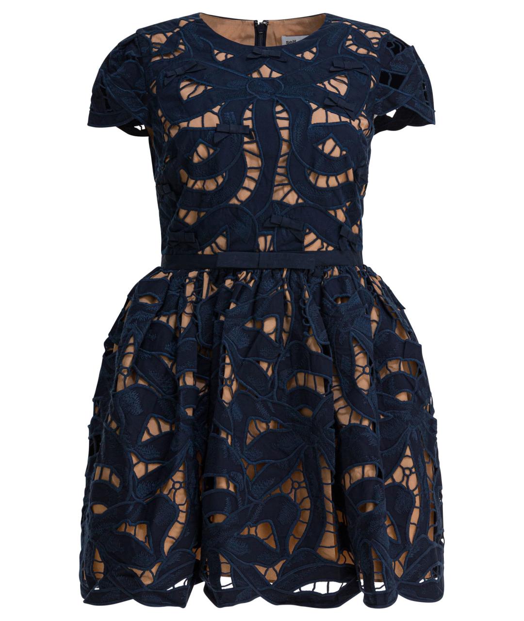 SELF-PORTRAIT Синее хлопковое повседневное платье, фото 1