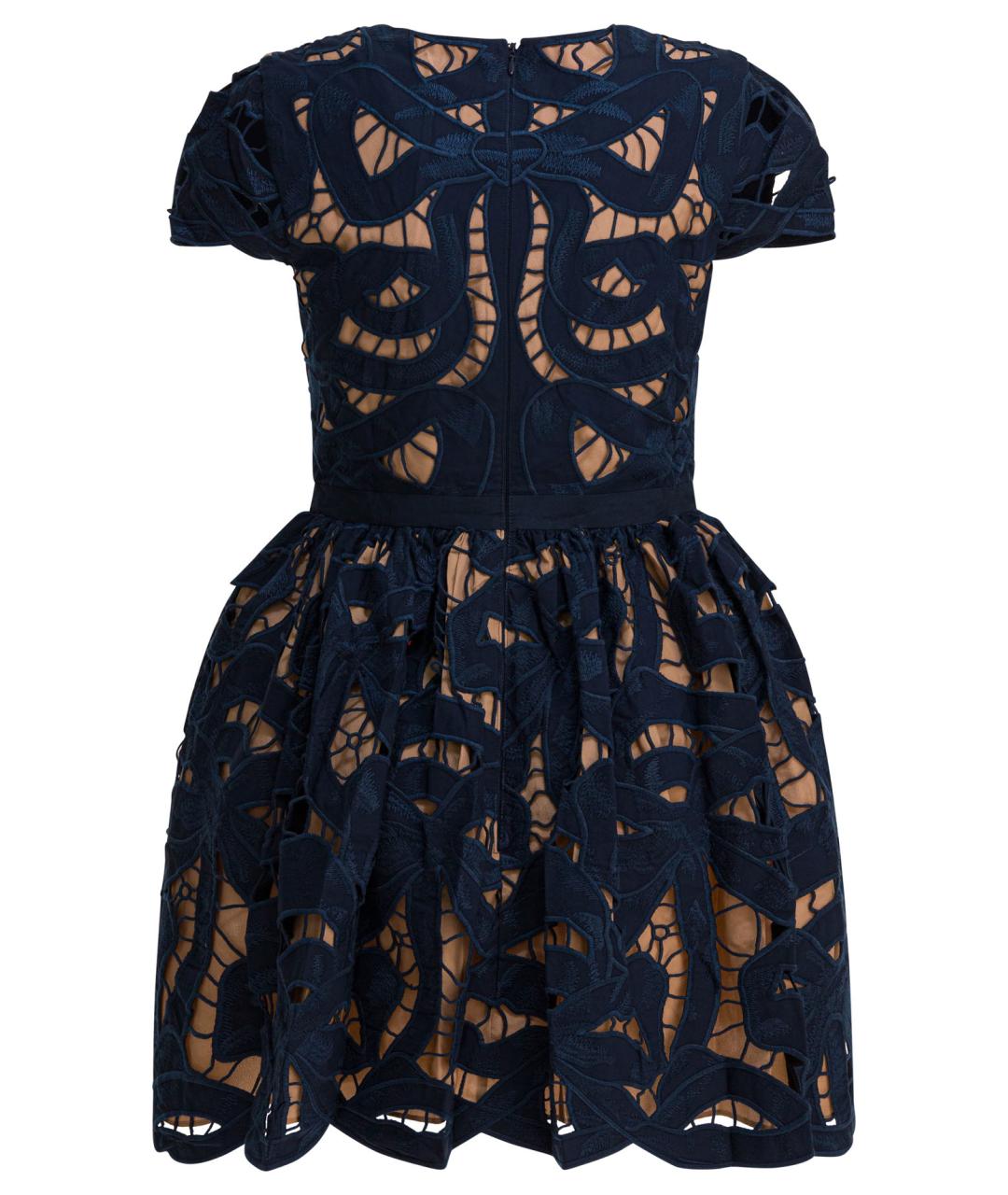 SELF-PORTRAIT Синее хлопковое повседневное платье, фото 2