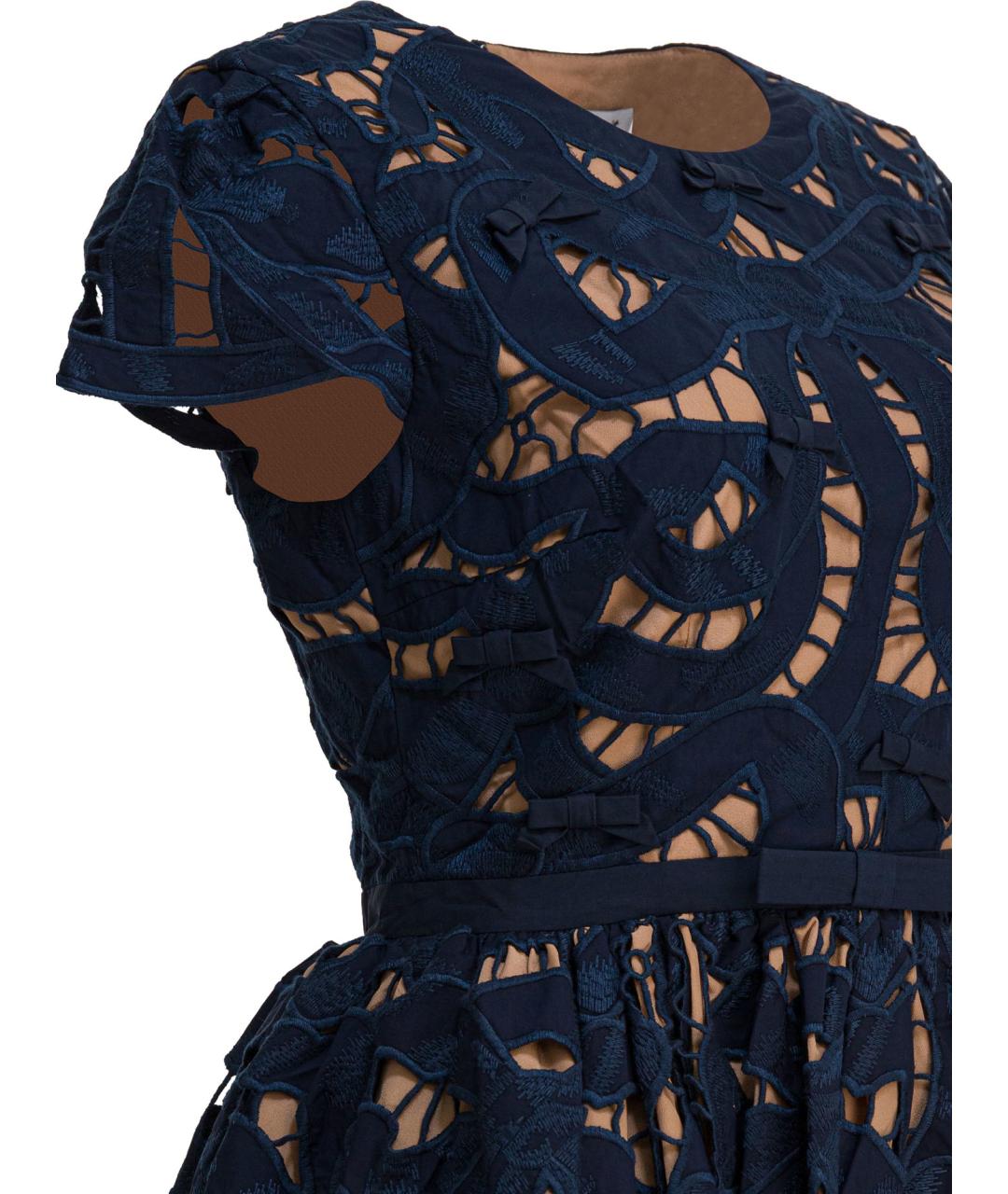 SELF-PORTRAIT Синее хлопковое повседневное платье, фото 4