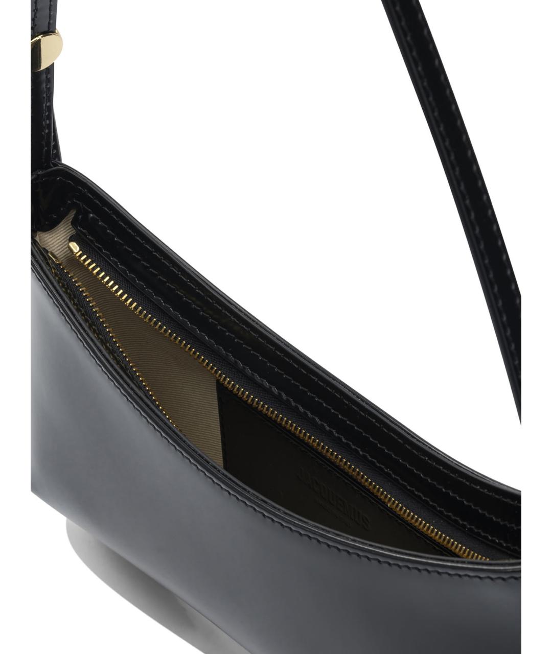 JACQUEMUS Черная кожаная сумка через плечо, фото 5
