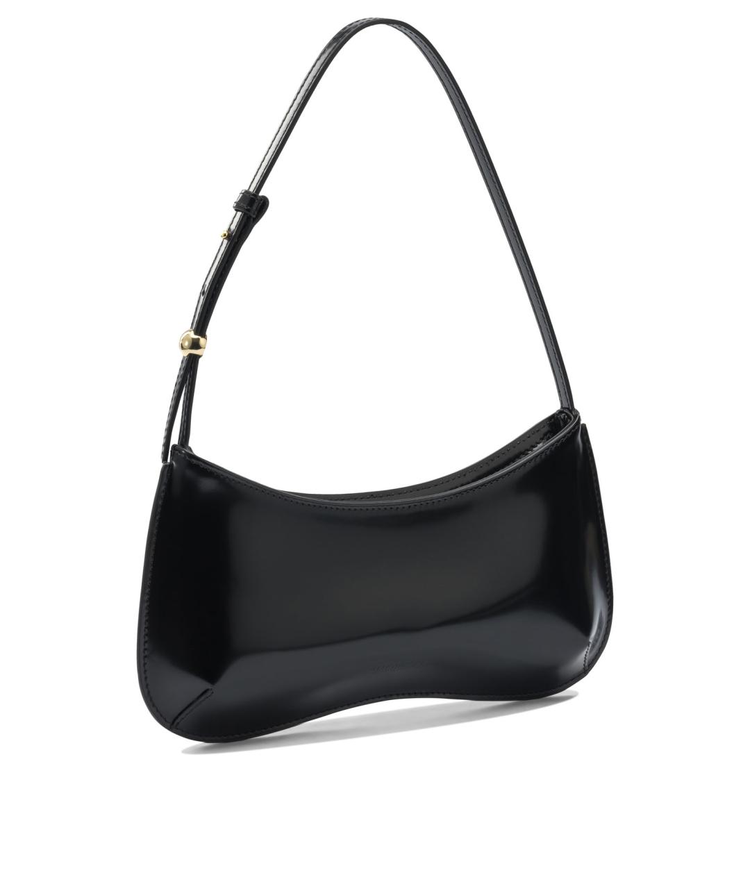 JACQUEMUS Черная кожаная сумка через плечо, фото 2