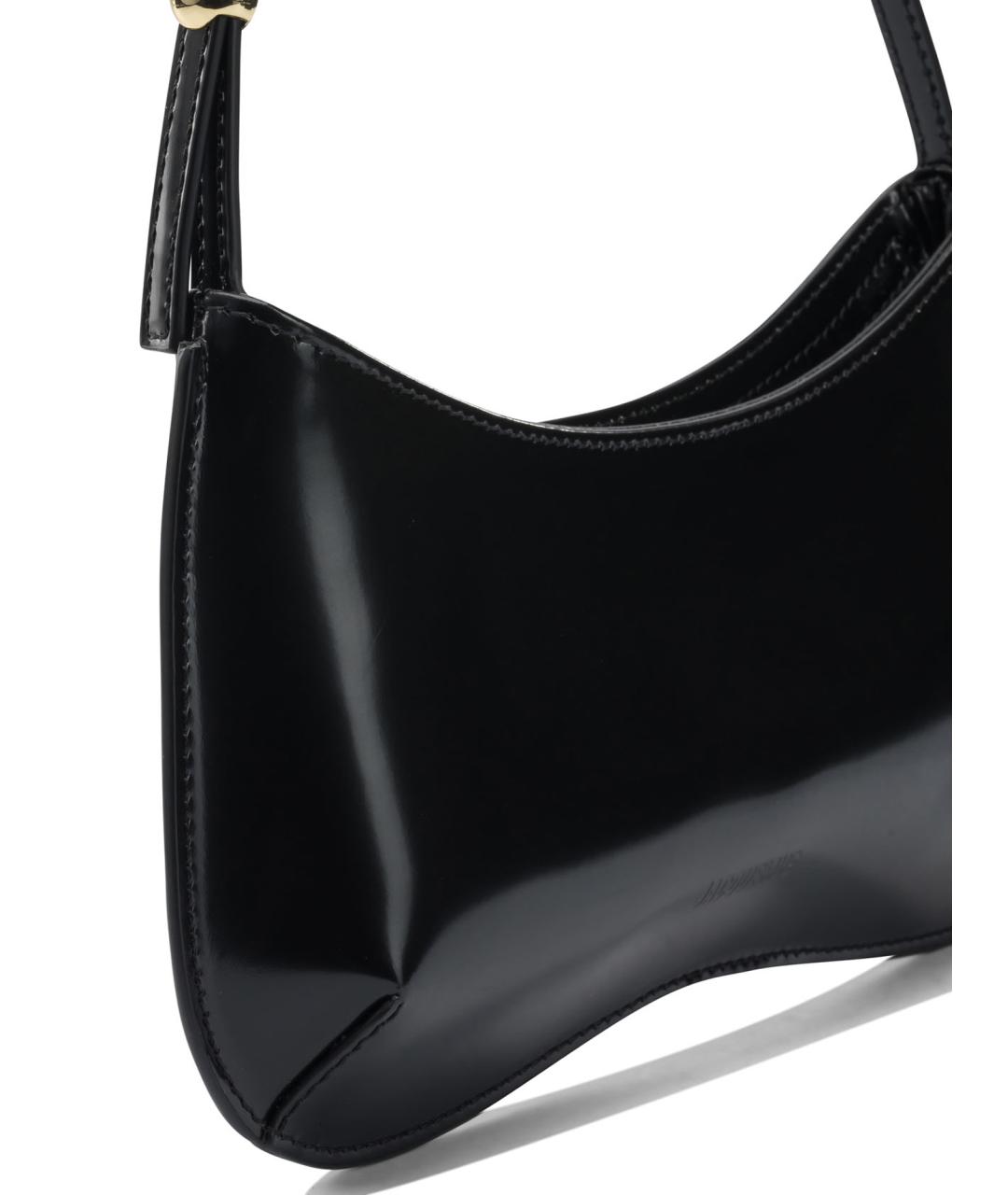 JACQUEMUS Черная кожаная сумка через плечо, фото 4