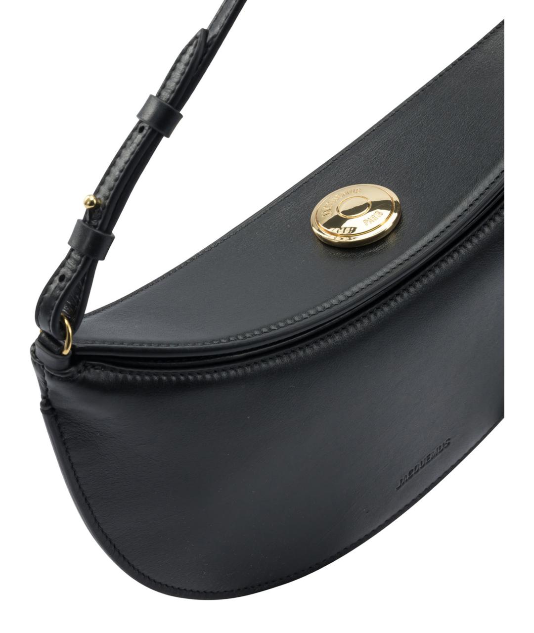 JACQUEMUS Черная кожаная сумка через плечо, фото 4