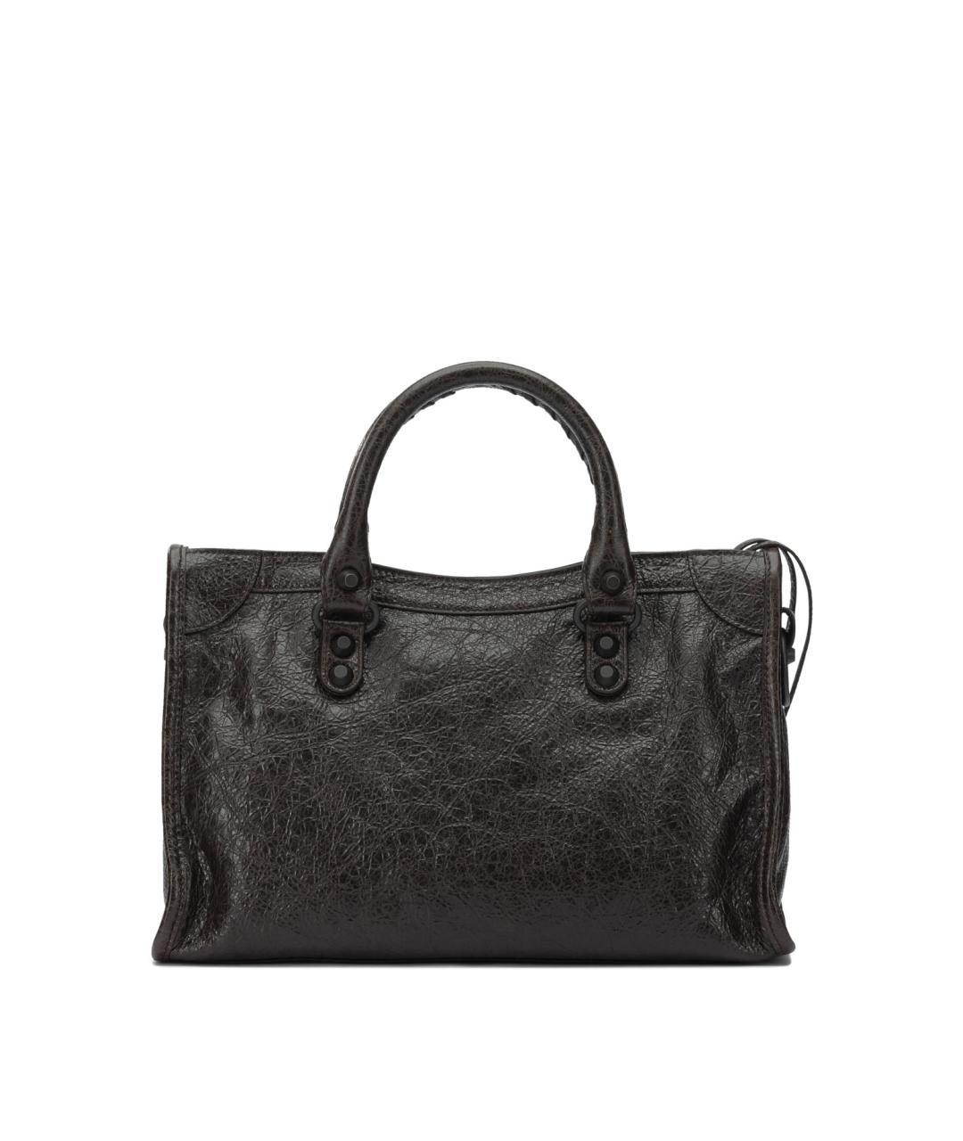 BALENCIAGA Коричневая кожаная сумка тоут, фото 3
