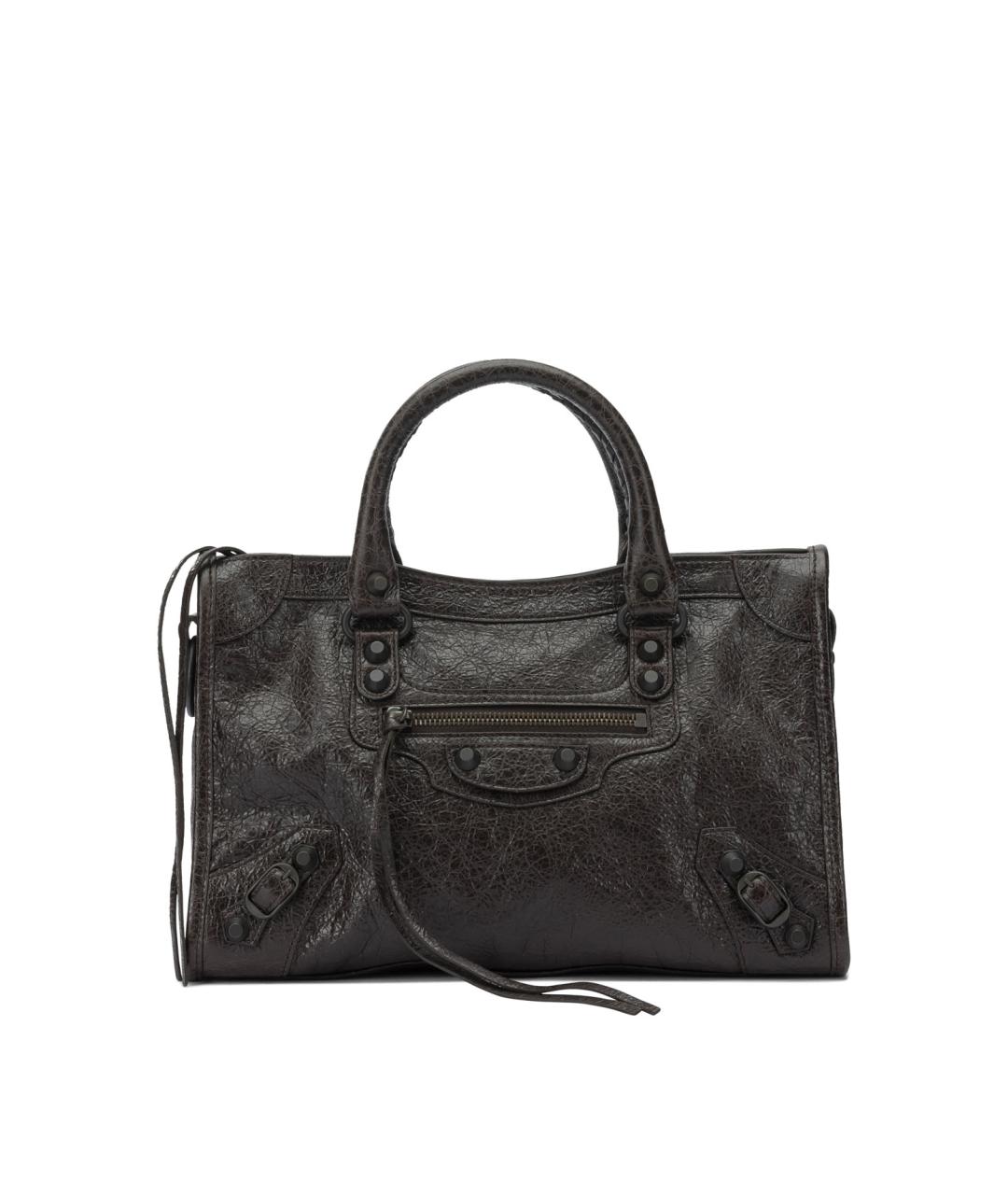 BALENCIAGA Коричневая кожаная сумка тоут, фото 1