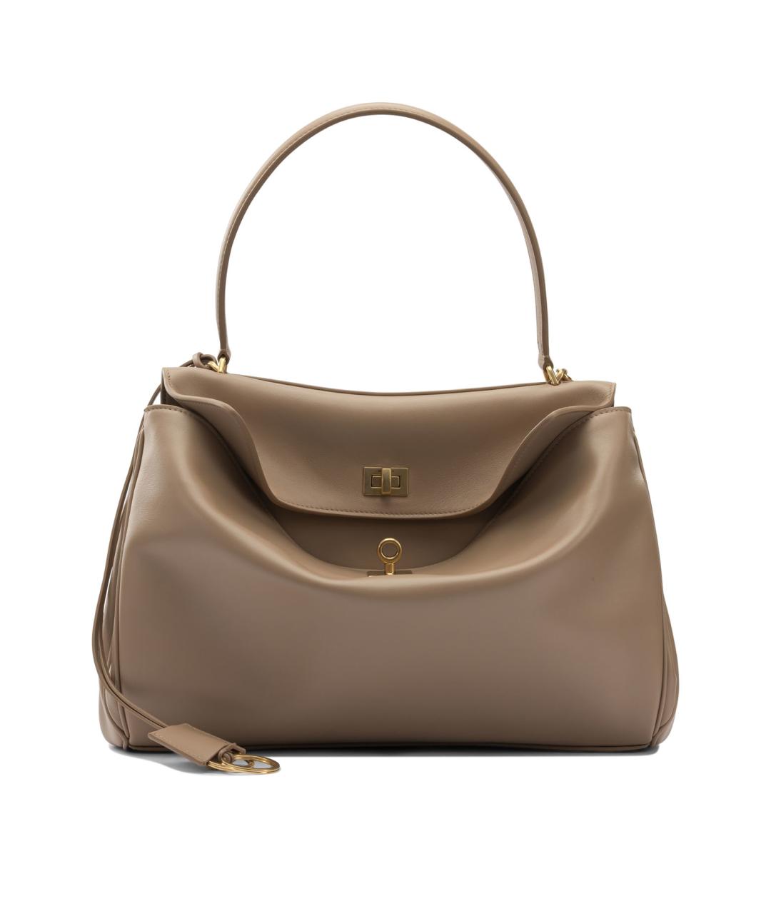 BALENCIAGA Бежевая кожаная сумка тоут, фото 1