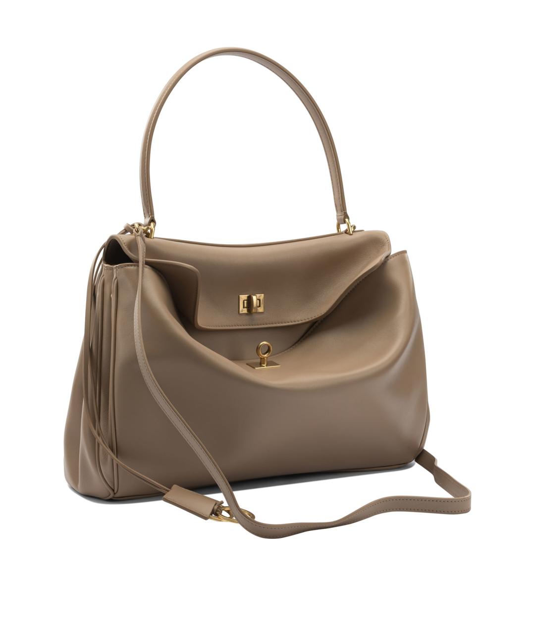 BALENCIAGA Бежевая кожаная сумка тоут, фото 2
