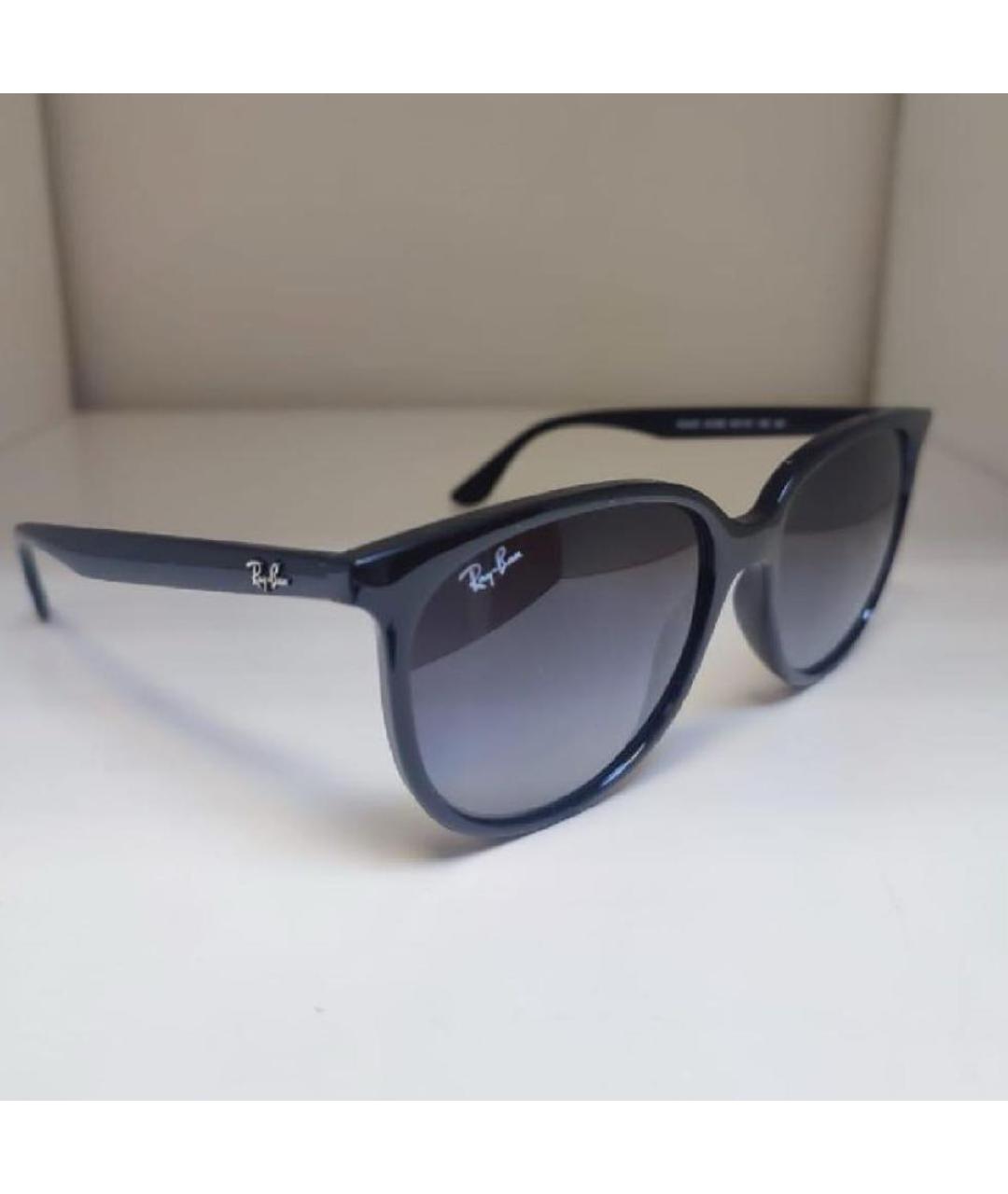 RAY BAN Черные пластиковые солнцезащитные очки, фото 8