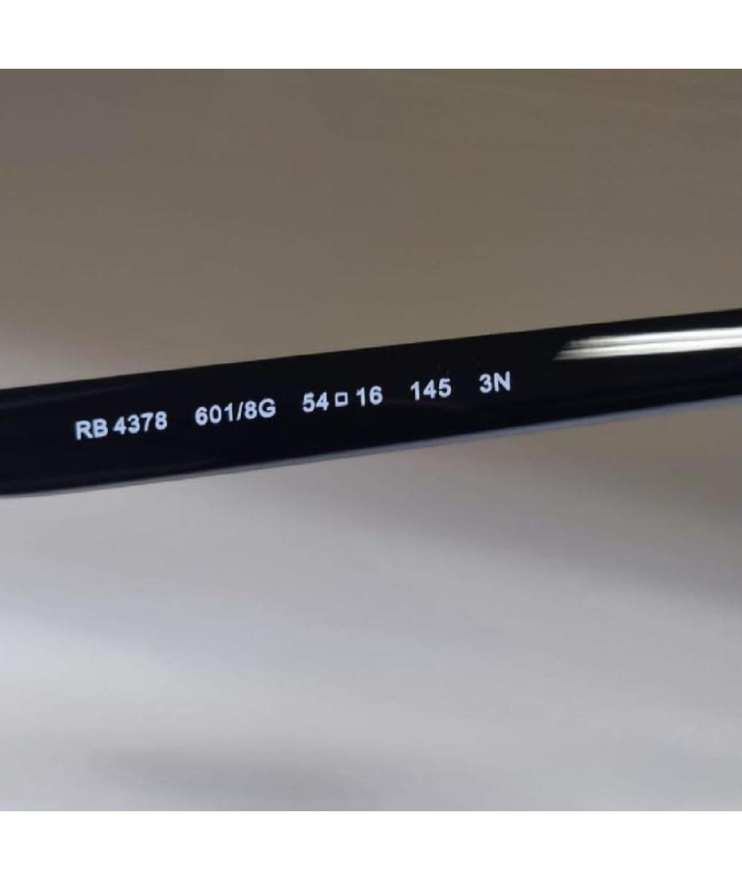 RAY BAN Черные пластиковые солнцезащитные очки, фото 7