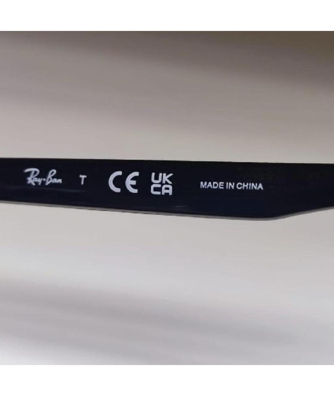RAY BAN Черные пластиковые солнцезащитные очки, фото 3