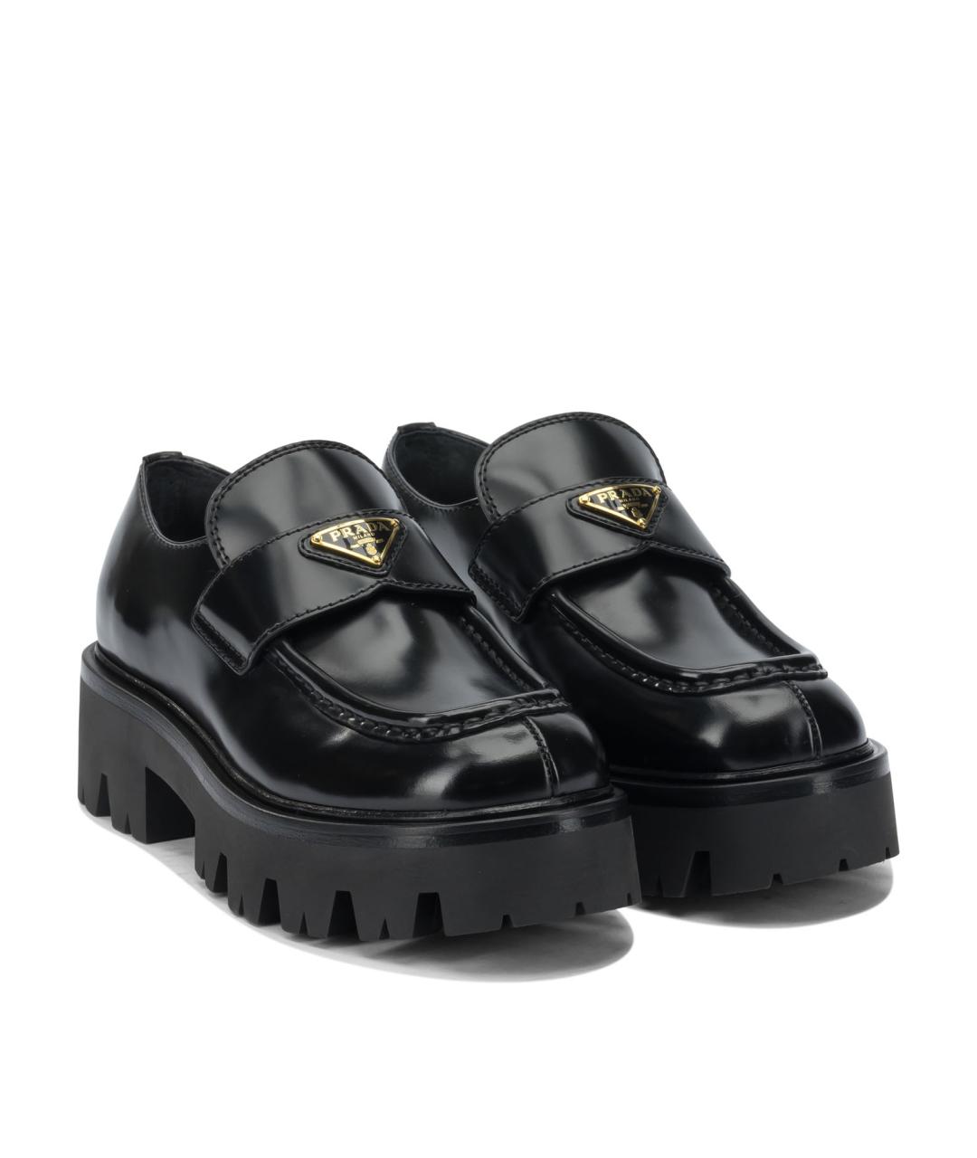 PRADA Черные кожаные лоферы, фото 2