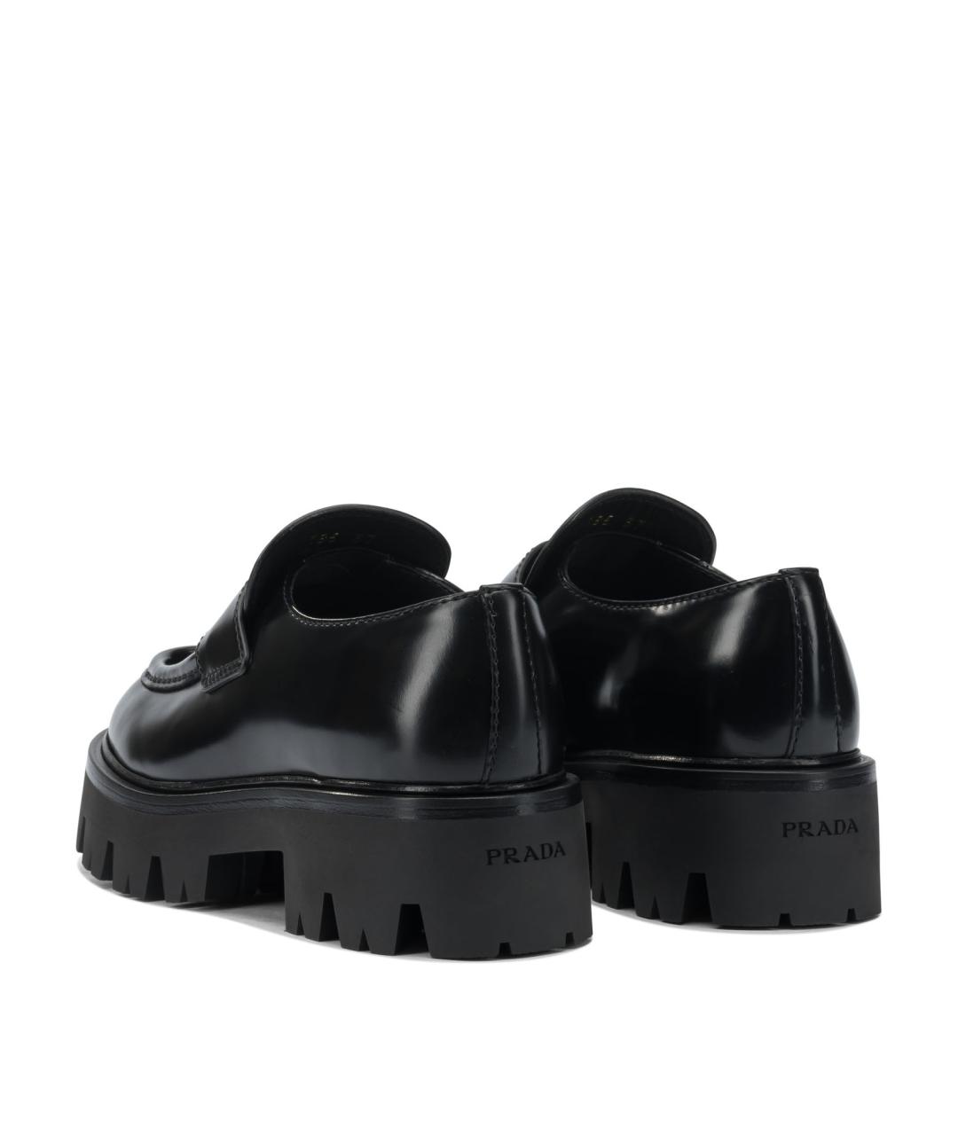 PRADA Черные кожаные лоферы, фото 4