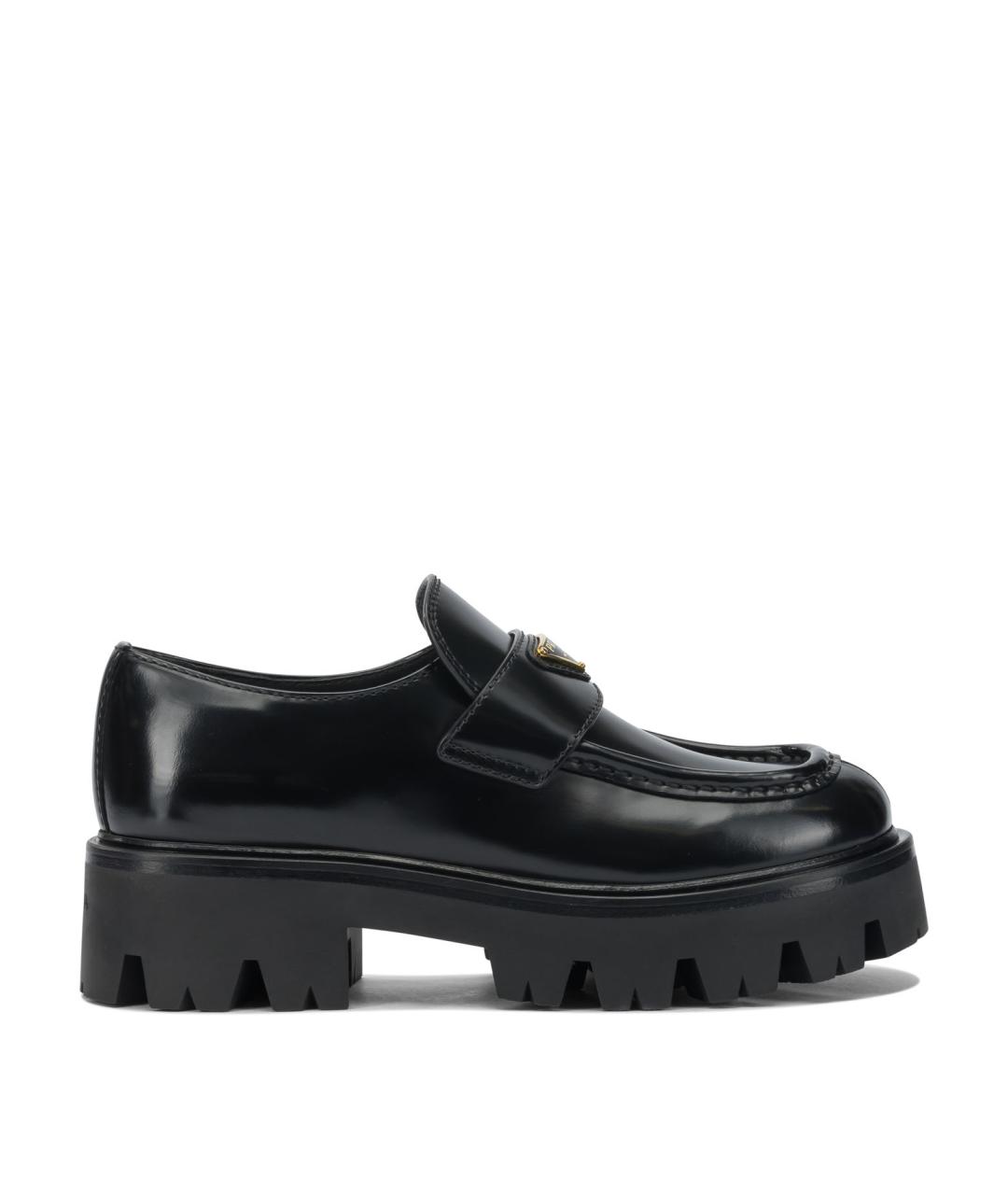 PRADA Черные кожаные лоферы, фото 1