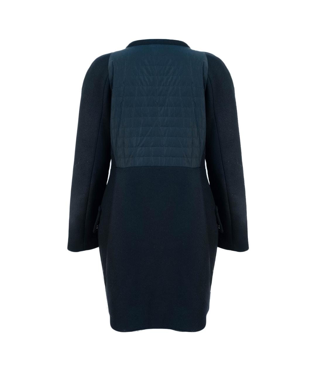 MONCLER Черное шерстяное пальто, фото 2