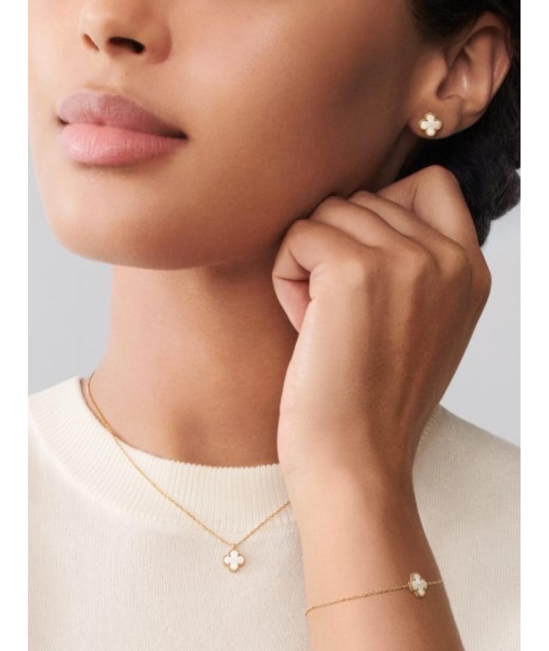 VAN CLEEF & ARPELS Белые серьги из желтого золота, фото 2