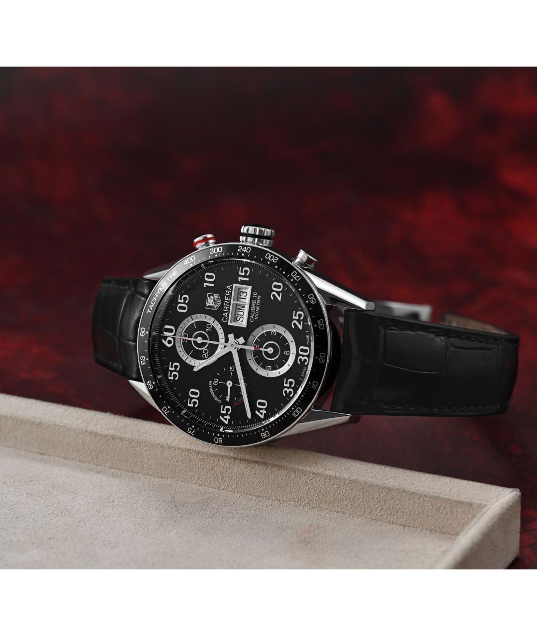 TAG HEUER Черные металлические часы, фото 3