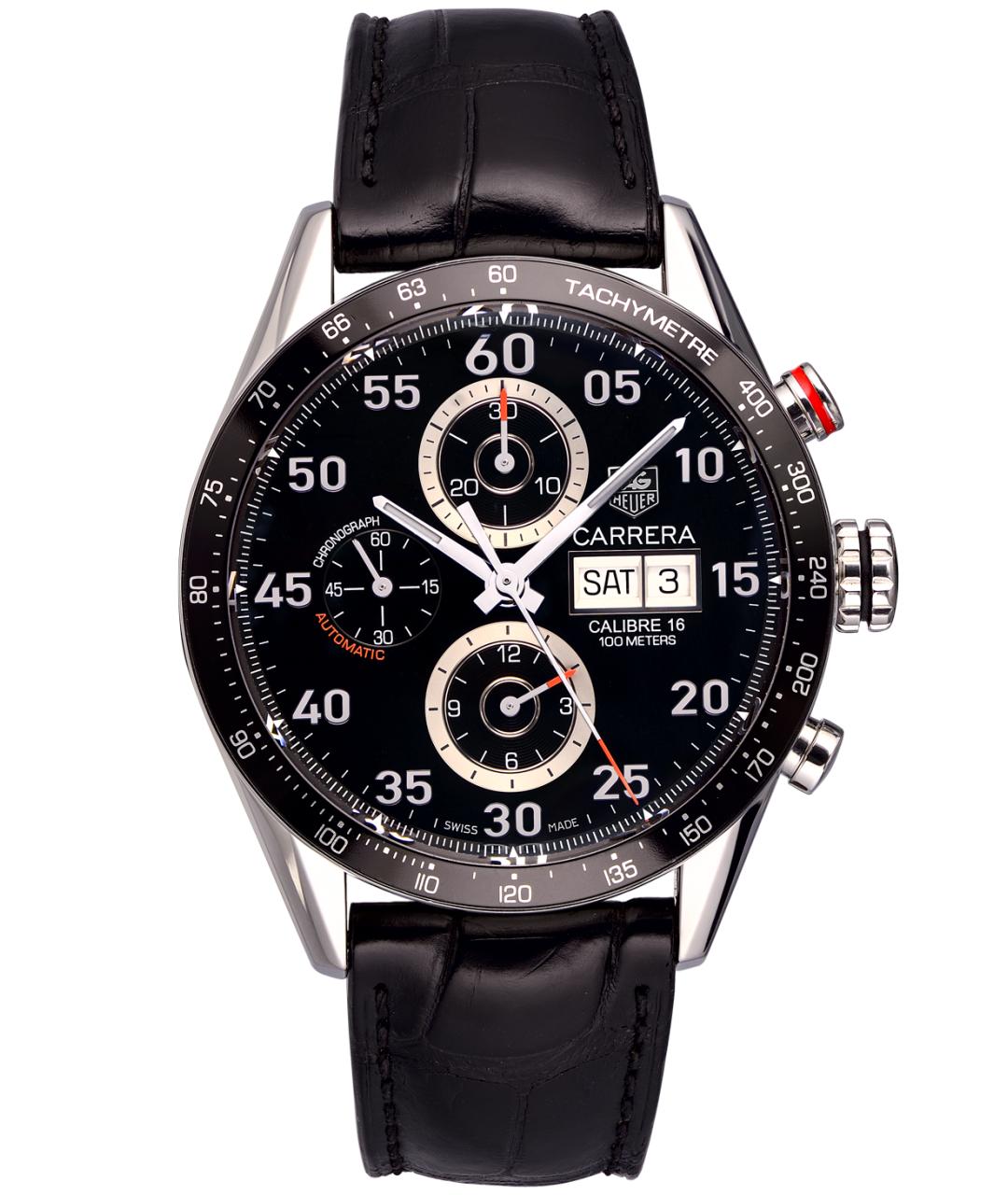TAG HEUER Черные металлические часы, фото 1
