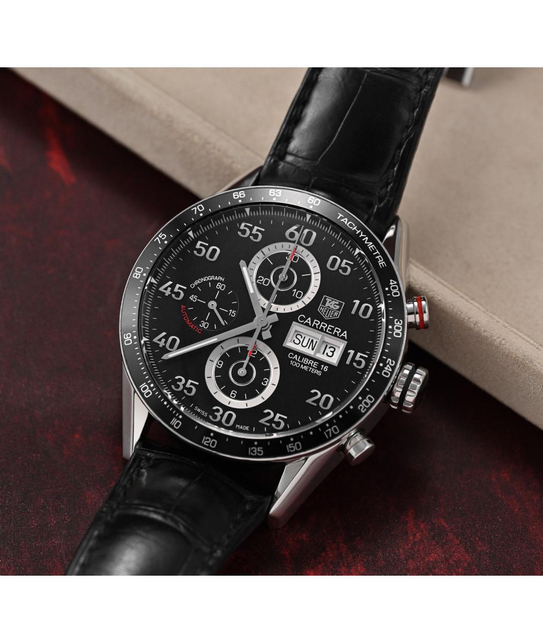 TAG HEUER Черные металлические часы, фото 2