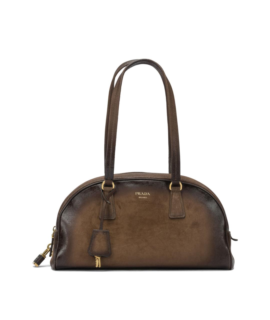 PRADA Коричневая кожаная сумка тоут, фото 1