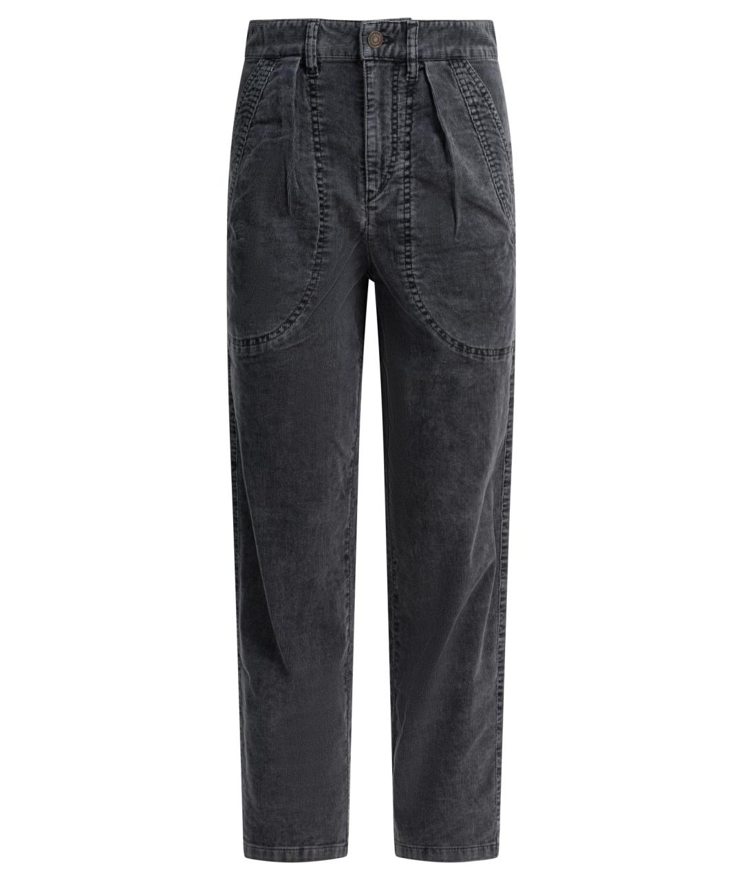 ISABEL MARANT ETOILE Черные хлопковые прямые брюки, фото 4