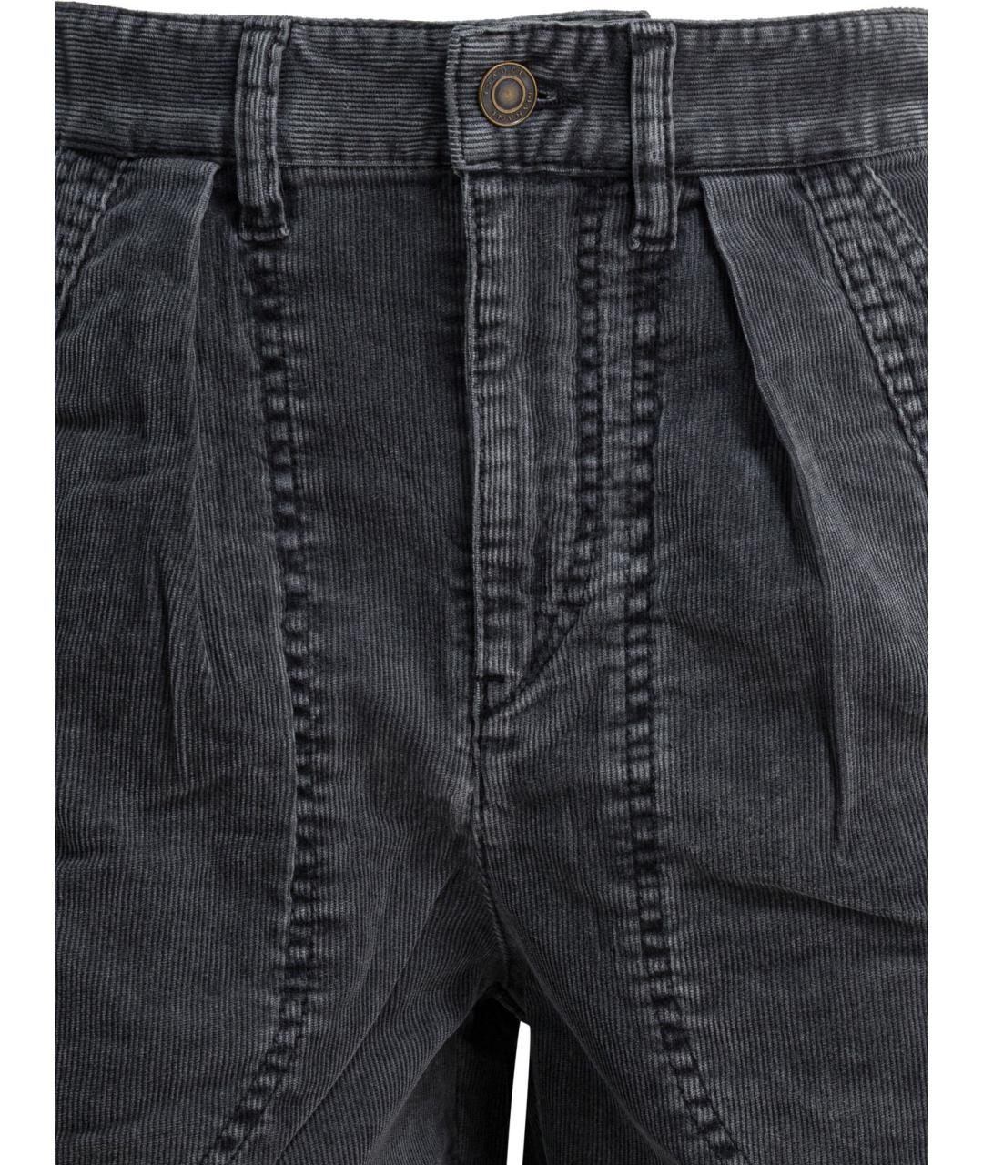 ISABEL MARANT ETOILE Черные хлопковые прямые брюки, фото 2