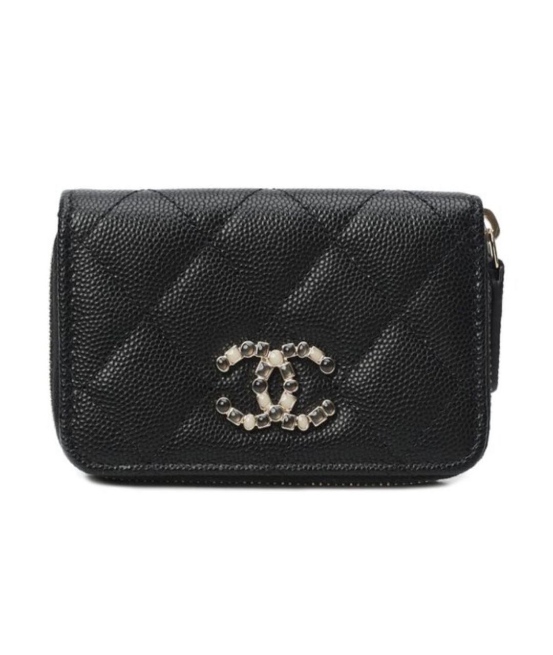 CHANEL Черный кожаный кошелек, фото 1