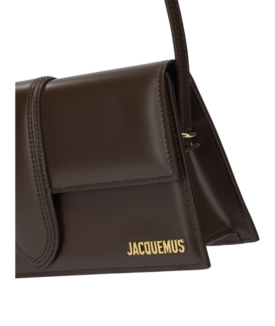 JACQUEMUS Коричневая кожаная сумка через плечо, фото 4