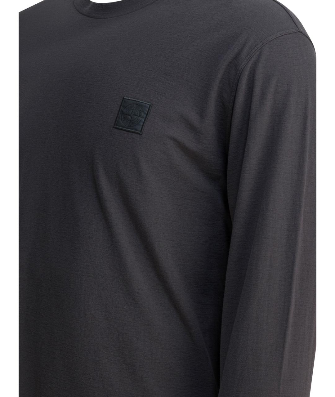 STONE ISLAND Серая хлопковая футболка, фото 4