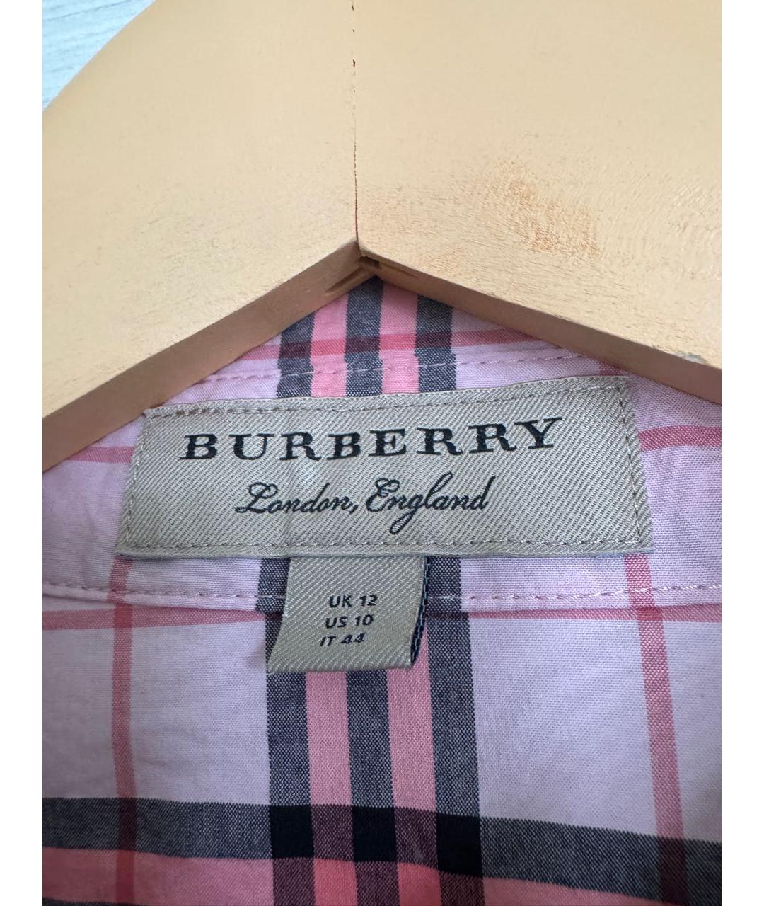 BURBERRY Розовая хлопковая рубашка, фото 4