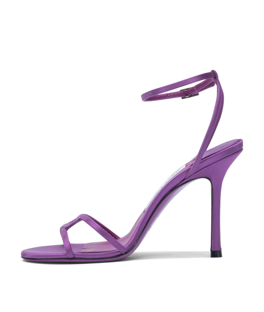 JIMMY CHOO Фиолетовые текстильные босоножки, фото 3