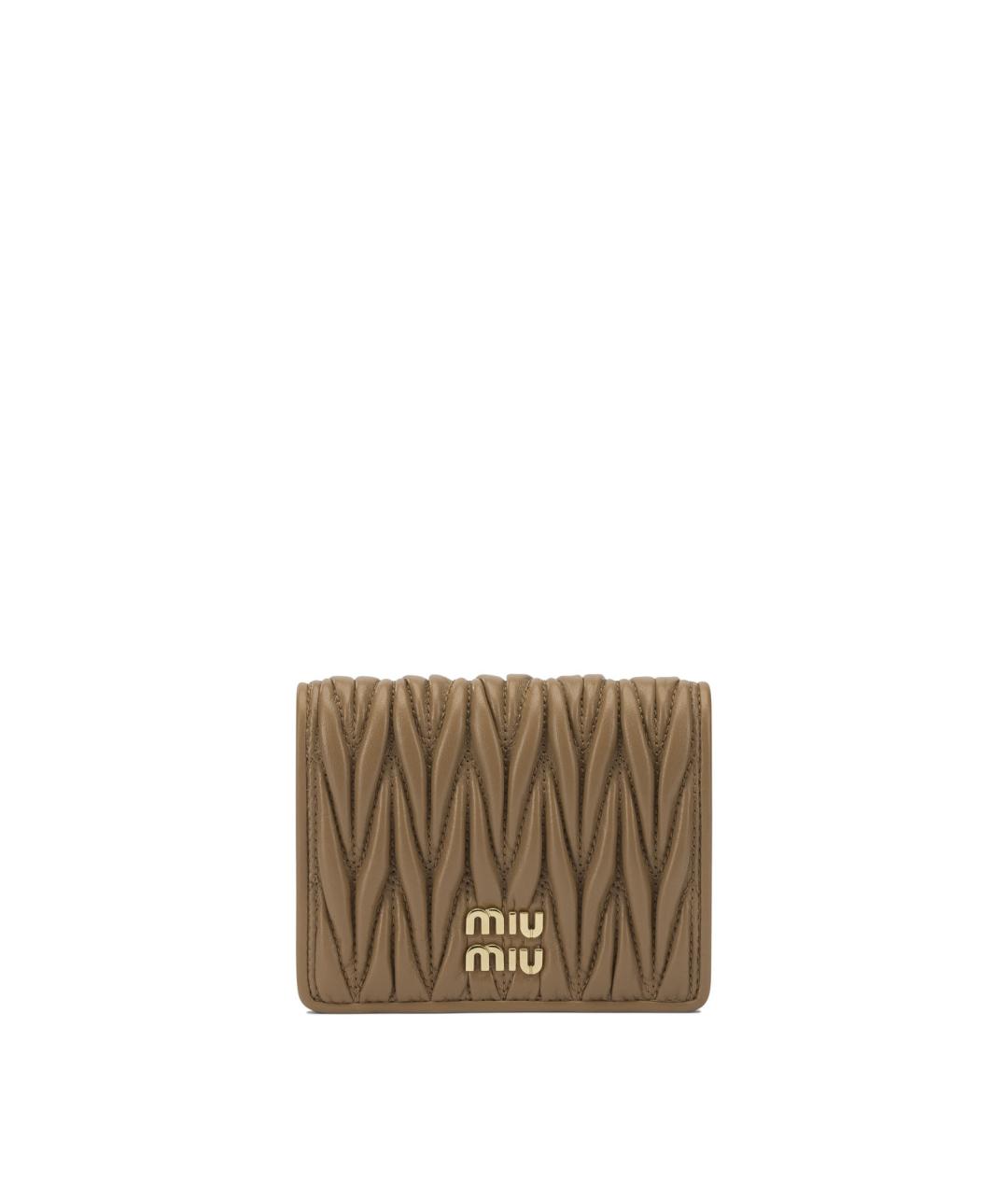 MIU MIU Бежевый кожаный кошелек, фото 1