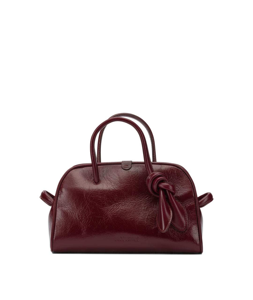 JACQUEMUS Бордовая кожаная сумка тоут, фото 1