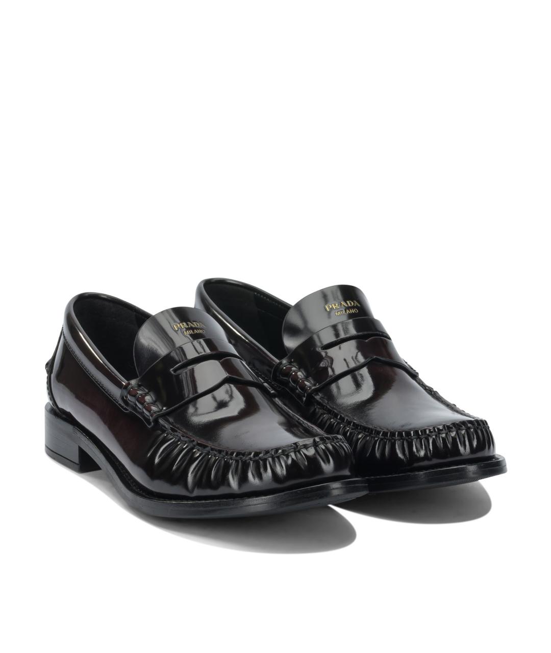 PRADA Коричневые кожаные лоферы, фото 2