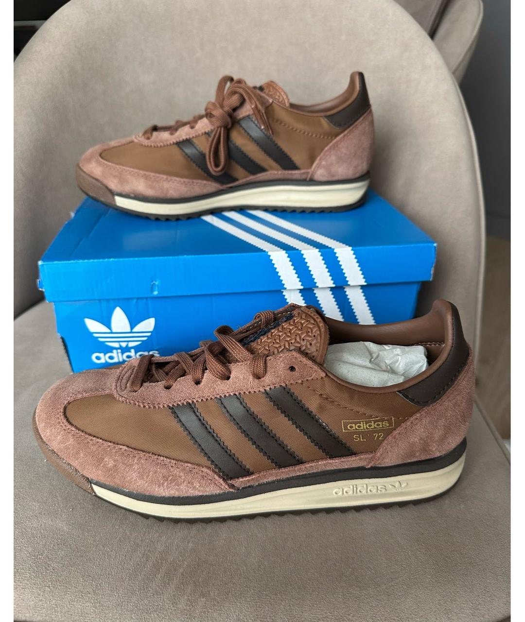 ADIDAS Коричневые замшевые кроссовки, фото 5