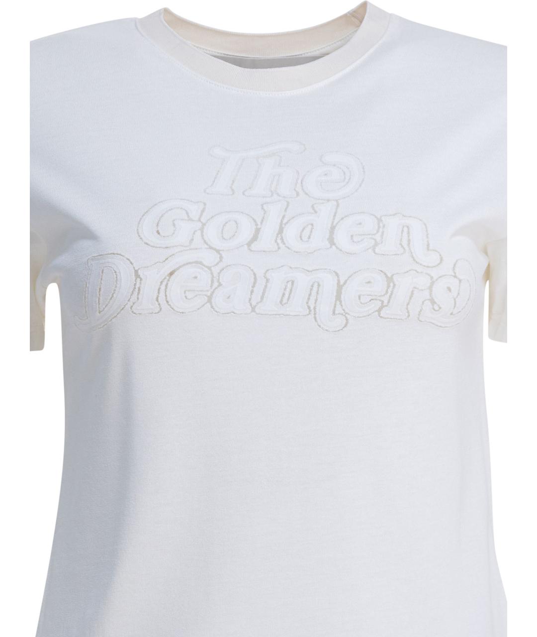 GOLDEN GOOSE DELUXE BRAND Белая вискозная футболка, фото 3