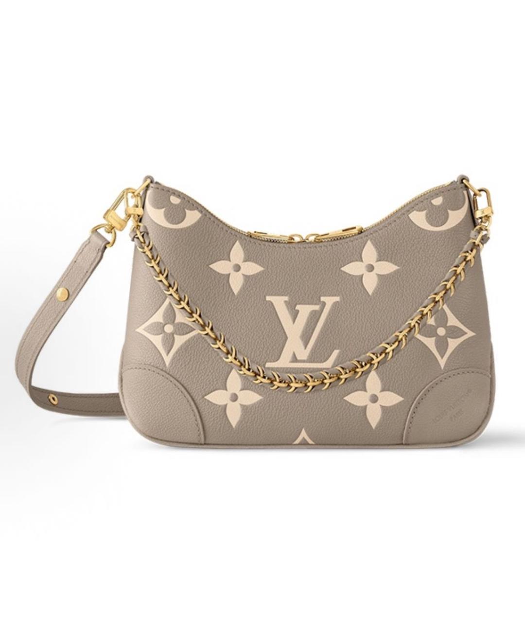 LOUIS VUITTON Серая кожаная сумка с короткими ручками, фото 5