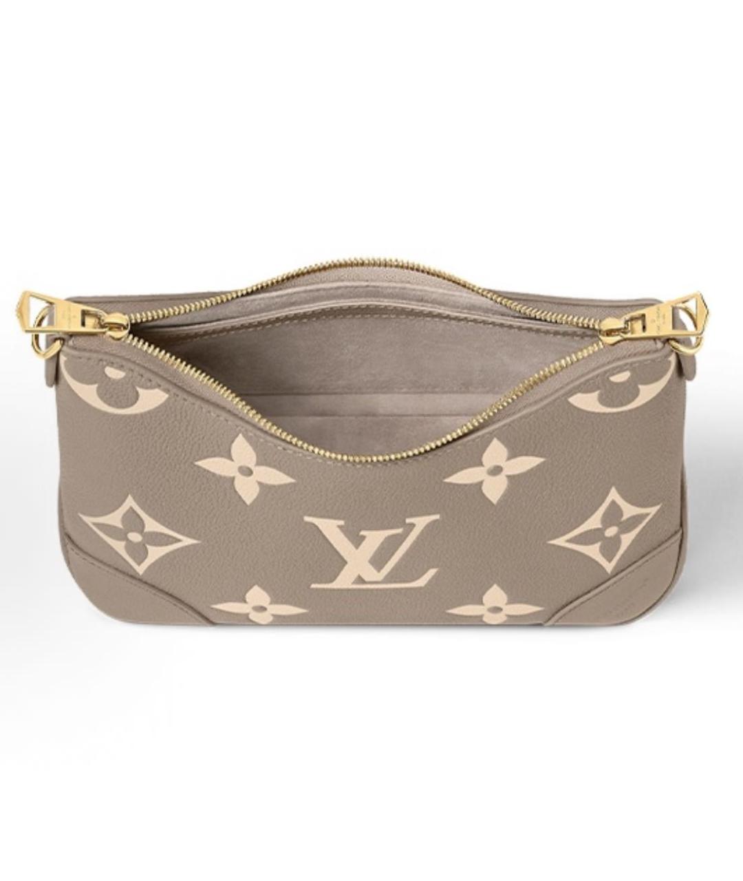 LOUIS VUITTON Серая кожаная сумка с короткими ручками, фото 4