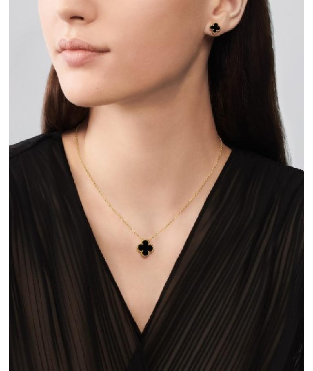VAN CLEEF & ARPELS Черные серьги из желтого золота, фото 3