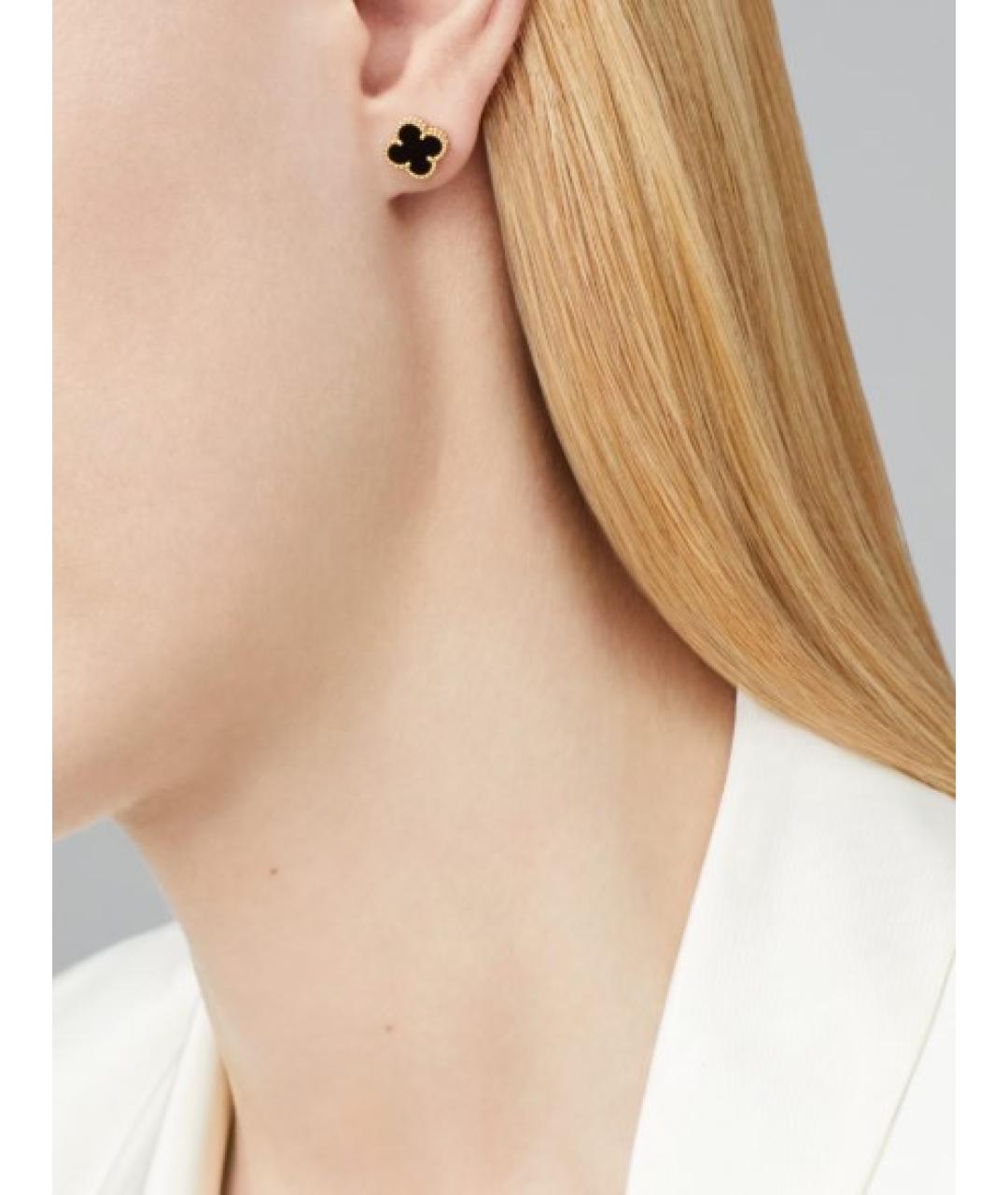 VAN CLEEF & ARPELS Черные серьги из желтого золота, фото 2