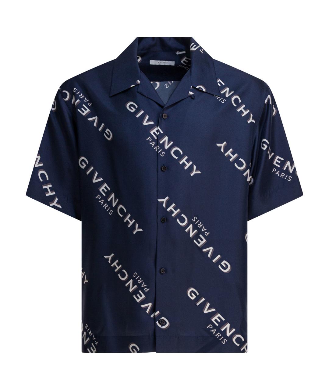GIVENCHY Синяя шелковая кэжуал рубашка, фото 1