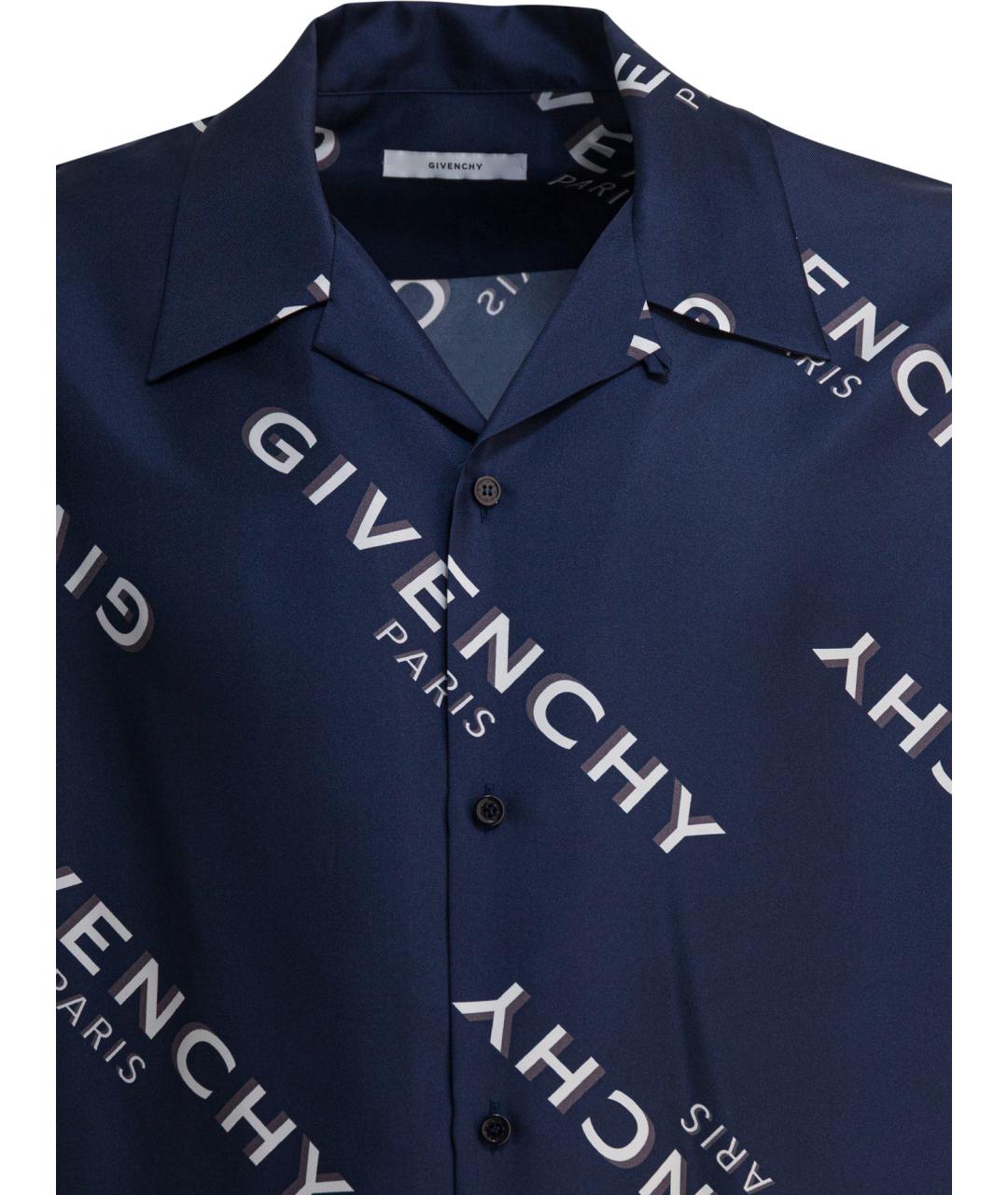 GIVENCHY Синяя шелковая кэжуал рубашка, фото 3