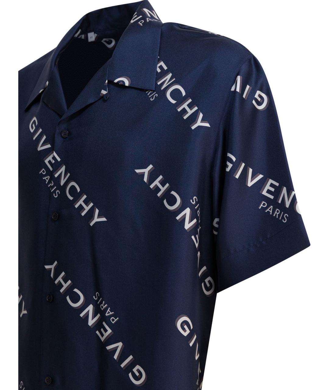 GIVENCHY Синяя шелковая кэжуал рубашка, фото 4