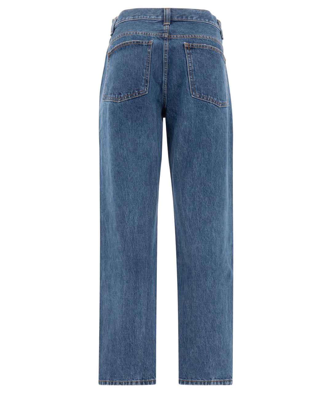 KHAITE Синие хлопковые прямые джинсы, фото 2