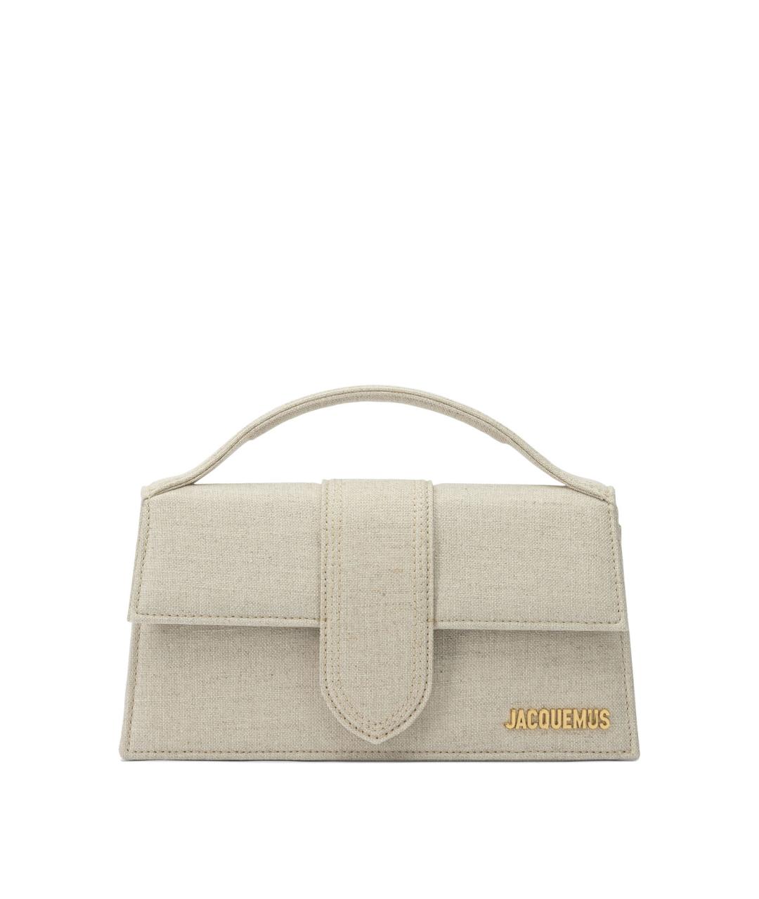 JACQUEMUS Бежевая льняная сумка через плечо, фото 1