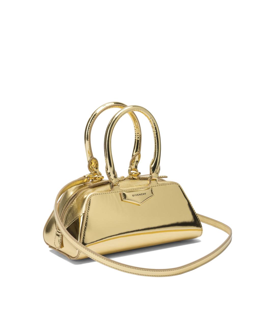 GIVENCHY Золотая кожаная сумка тоут, фото 2